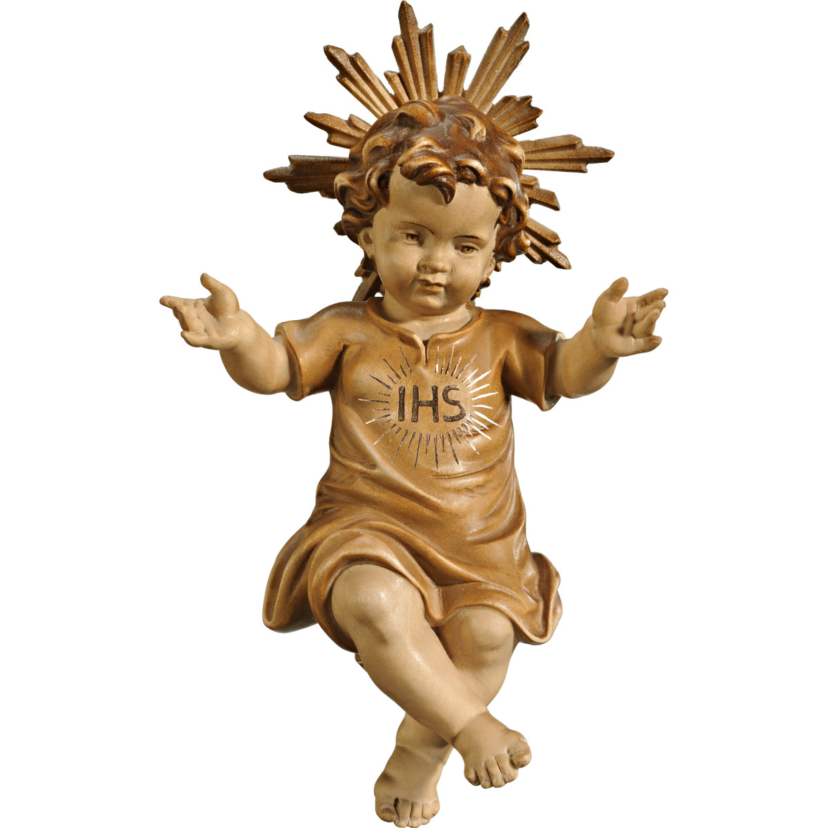 Niño Jesús vestido IHS con aureola